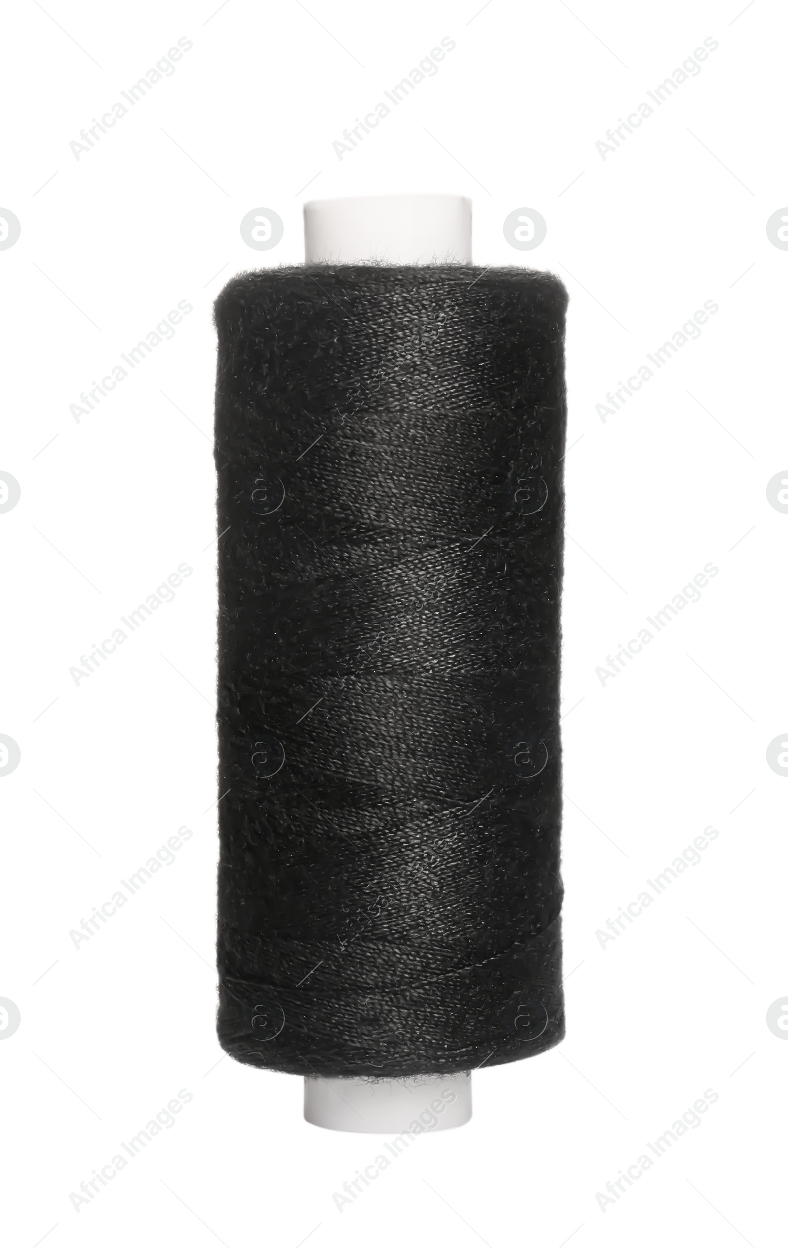 Photo of Spool of black sewing thread isolated on white