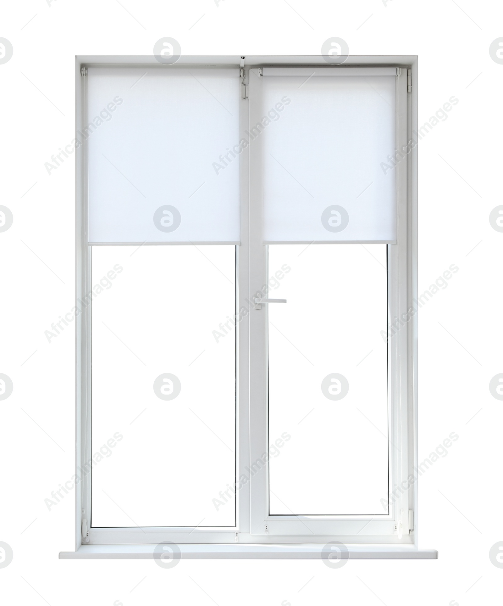 Image of Modern closed plastic window on white background