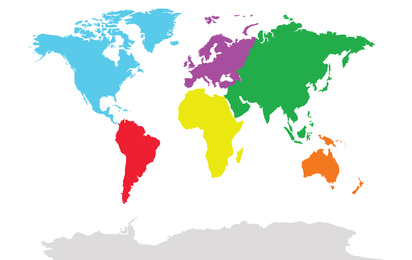 Illustration of  world map. Travel agency concept