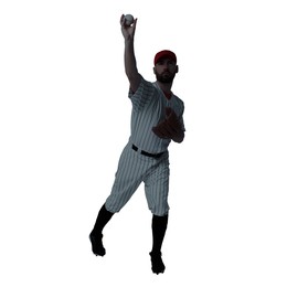 Image of Silhouette of baseball player on white background