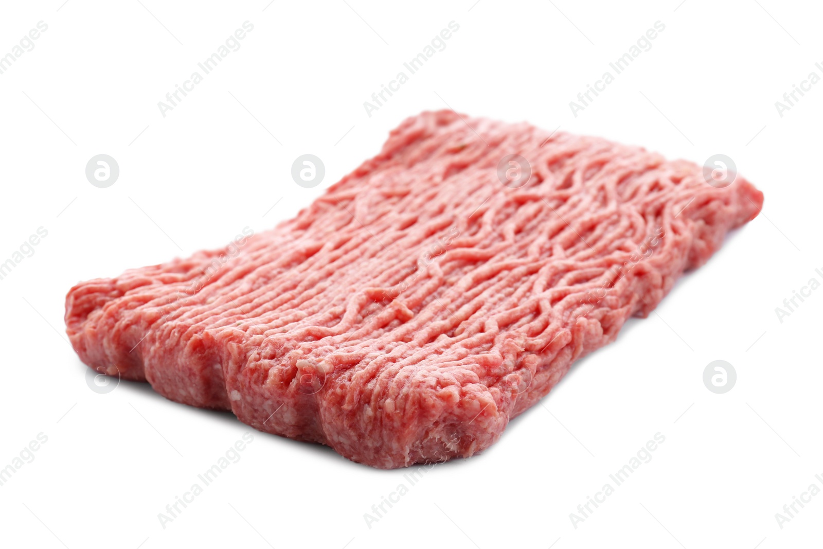 Photo of Raw fresh minced meat isolated on white