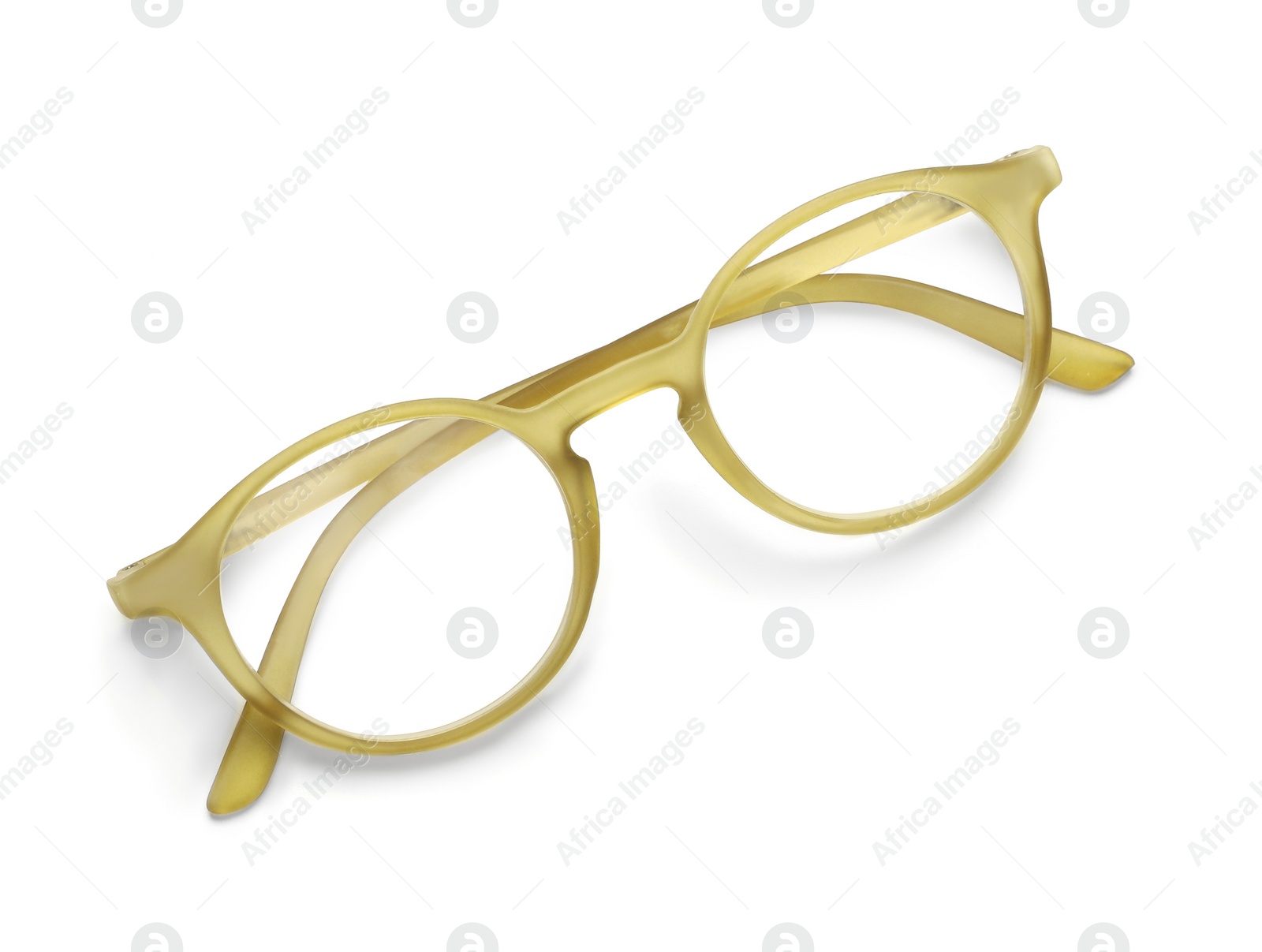 Photo of Glasses with corrective lenses on white background