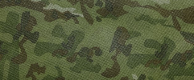 Texture of camouflage fabric as background, top view