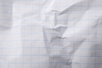 Crumpled sheet of paper as background, top view