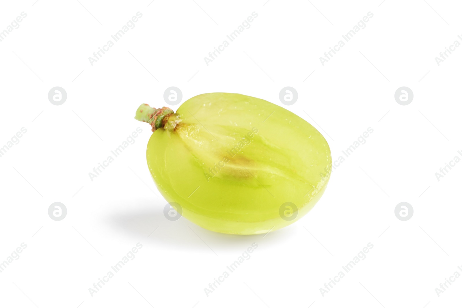 Photo of Half of delicious ripe green grape isolated on white