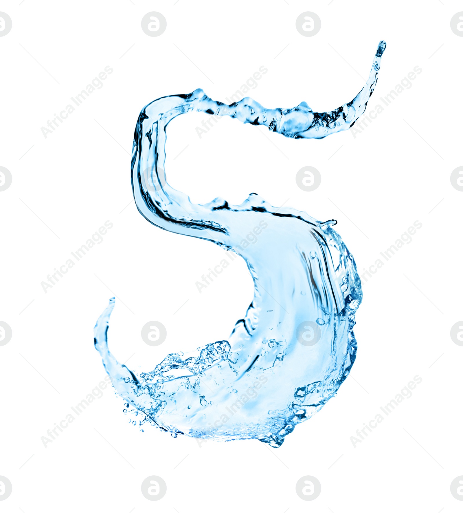 Illustration of Number five made of water on white background