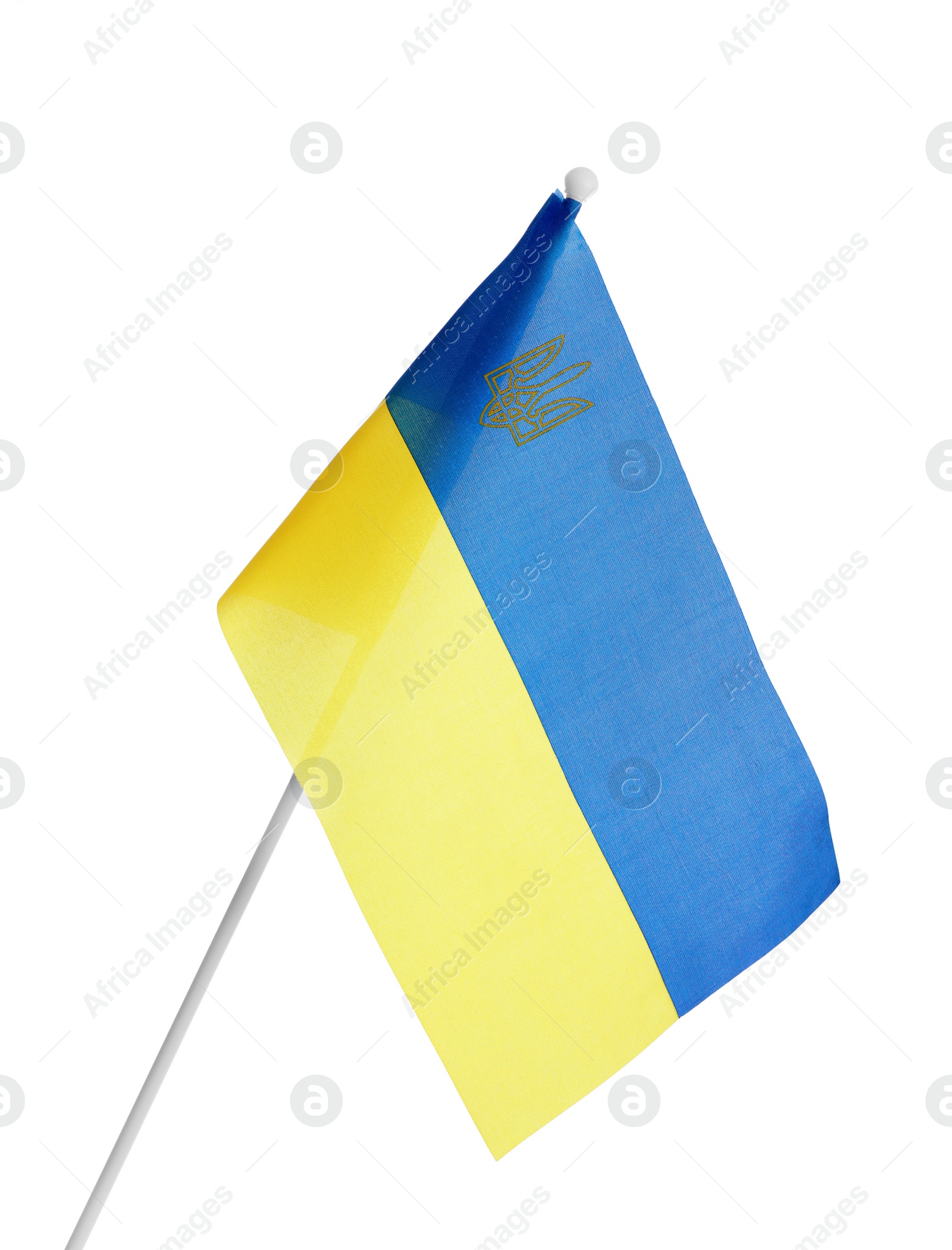 Photo of National flag of Ukraine isolated on white