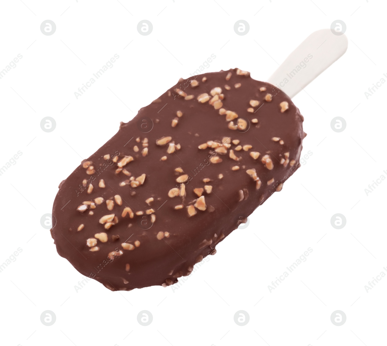 Photo of Delicious glazed ice cream bar isolated on white