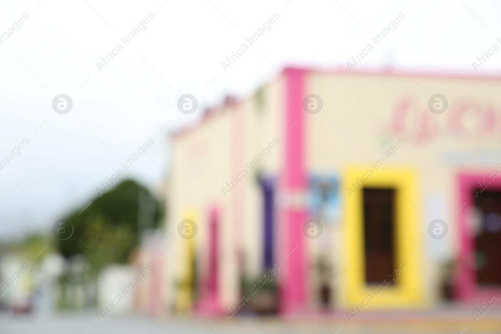 Photo of San Pedro Garza Garcia, Mexico – February 8, 2023: blurred view of La Chalupa cafe outdoors