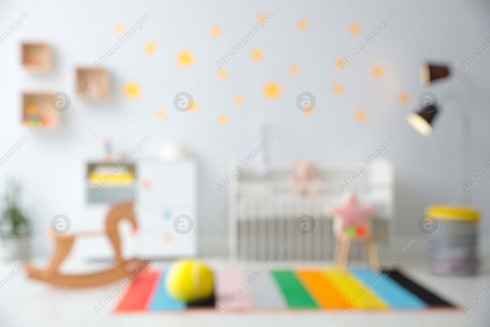 Photo of Blurred view of stylish baby room interior