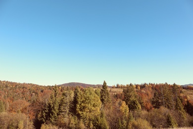 Photo of Picturesque landscape with blue sky over mountains