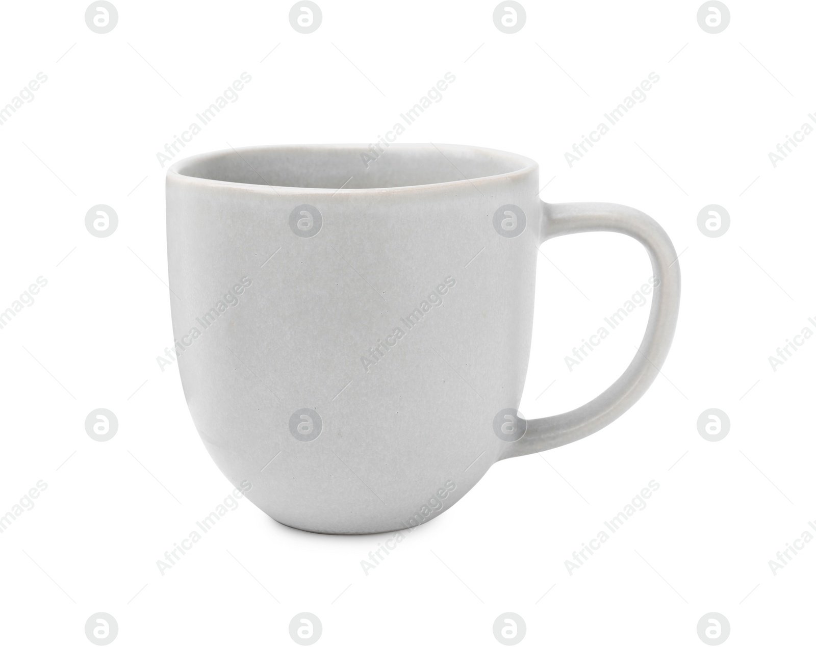 Photo of One ceramic cup isolated on white. Cooking utensil