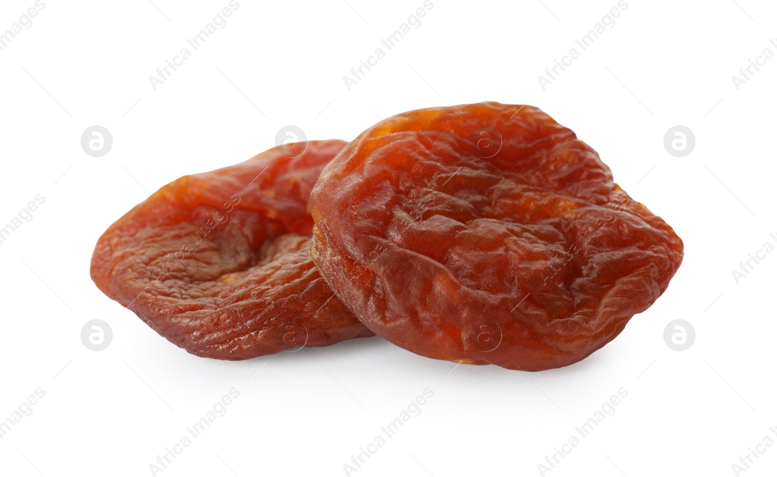 Photo of Tasty dried apricots isolated on white. Healthy snack