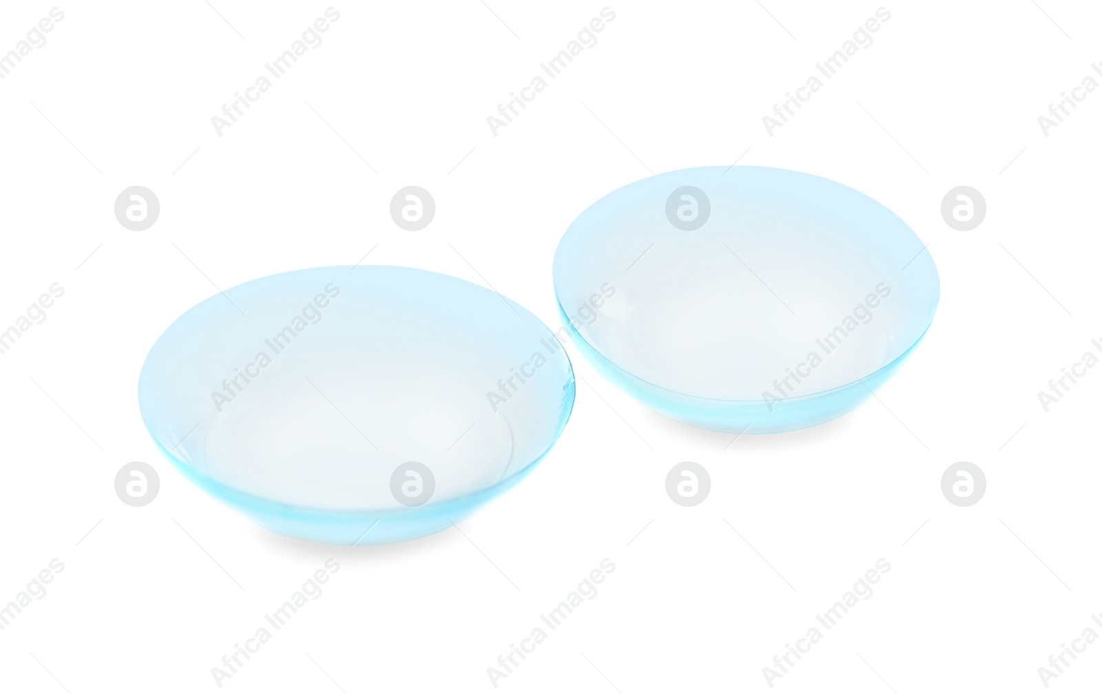 Photo of Contact lenses on white background