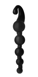 Photo of Black anal ball beads on white background. Sex toy