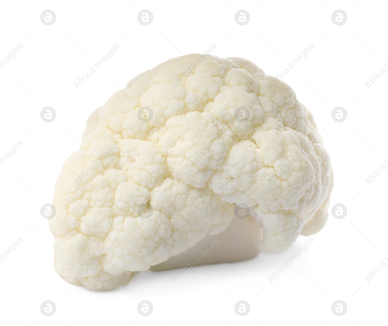 Photo of Cut fresh raw cauliflower on white background