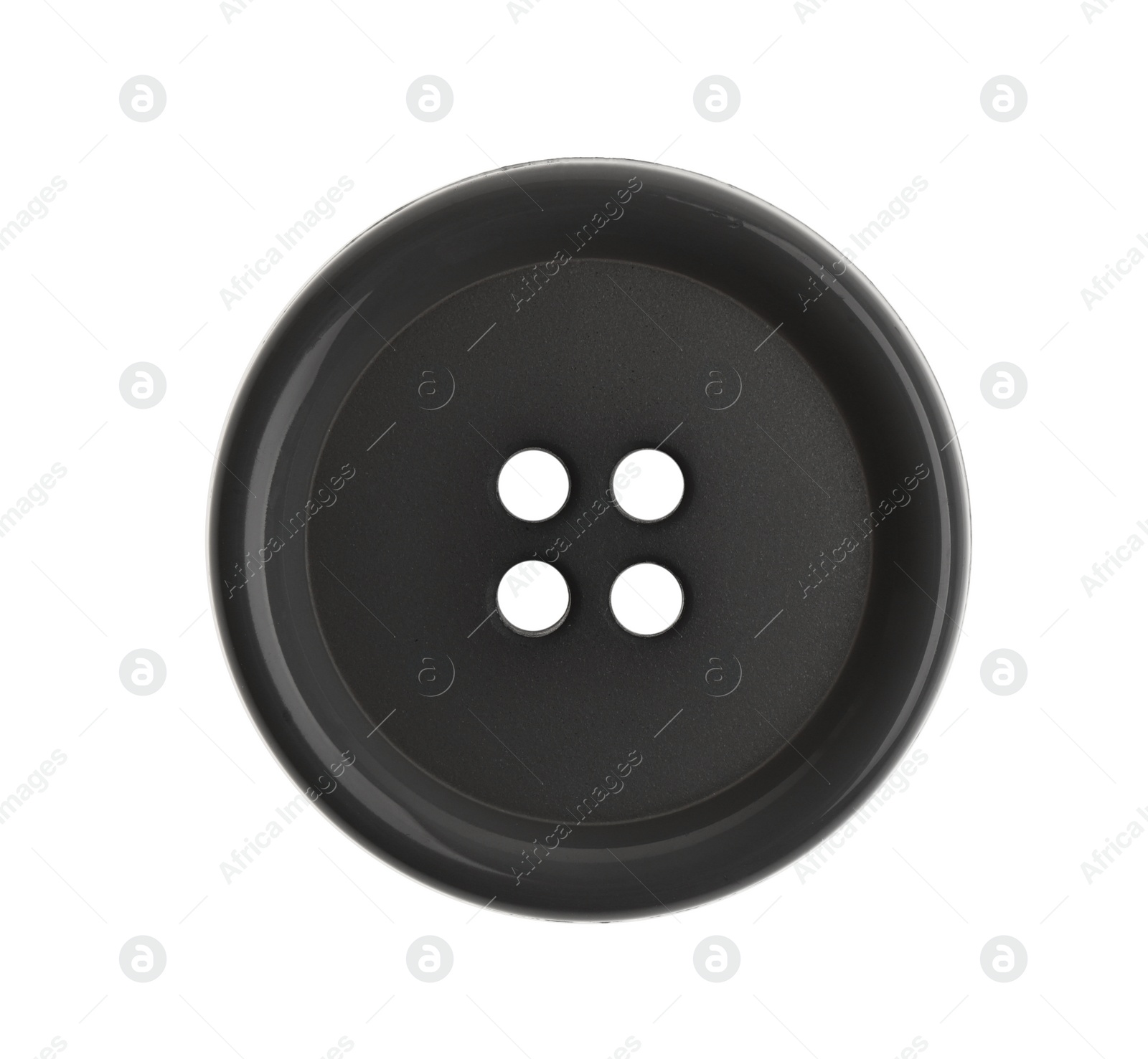 Photo of Dark plastic sewing button isolated on white