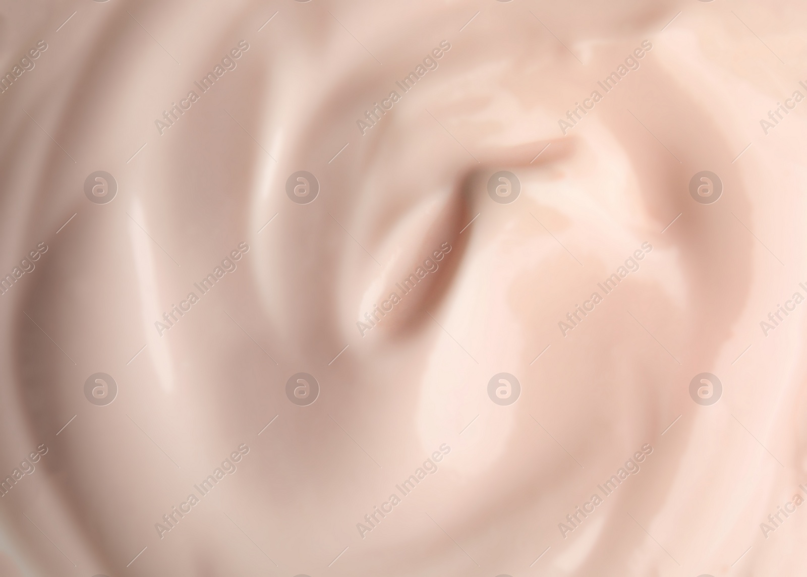 Photo of Tasty organic yogurt in bowl, top view