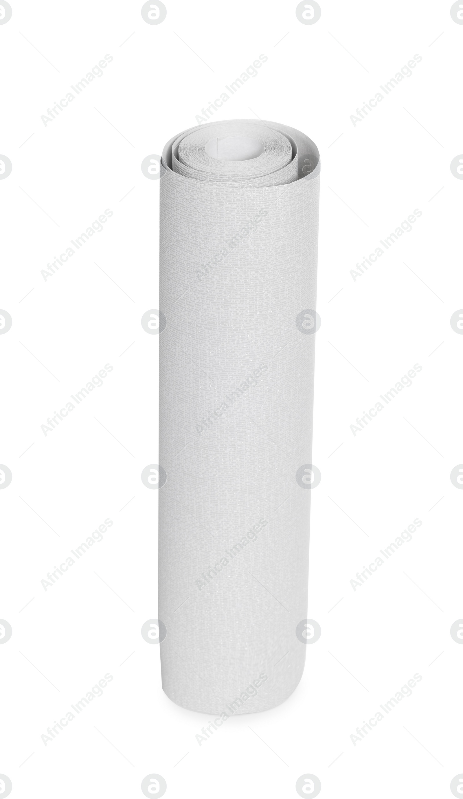 Photo of One grey wallpaper roll isolated on white