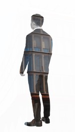 Image of Double exposure of businessman and office building
