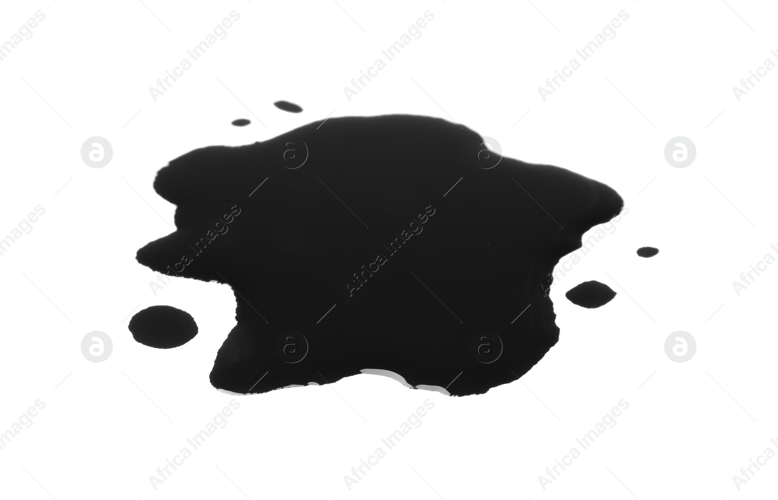 Photo of Blots of black paint on white background