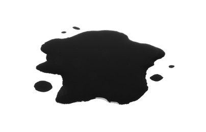 Blots of black paint on white background