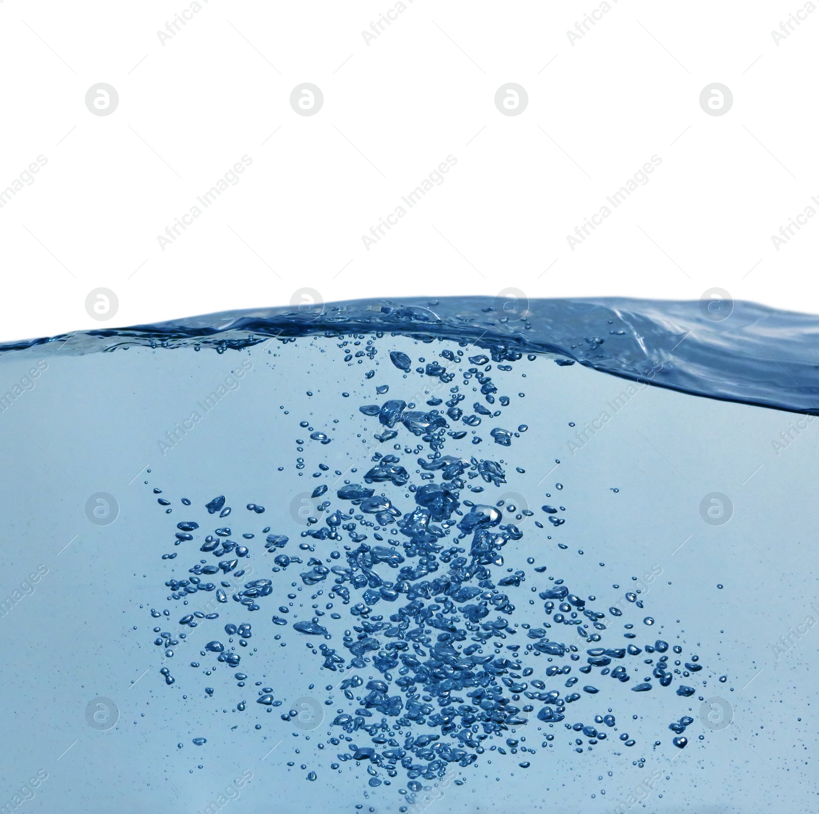 Photo of Splash of pure water on beige background, closeup