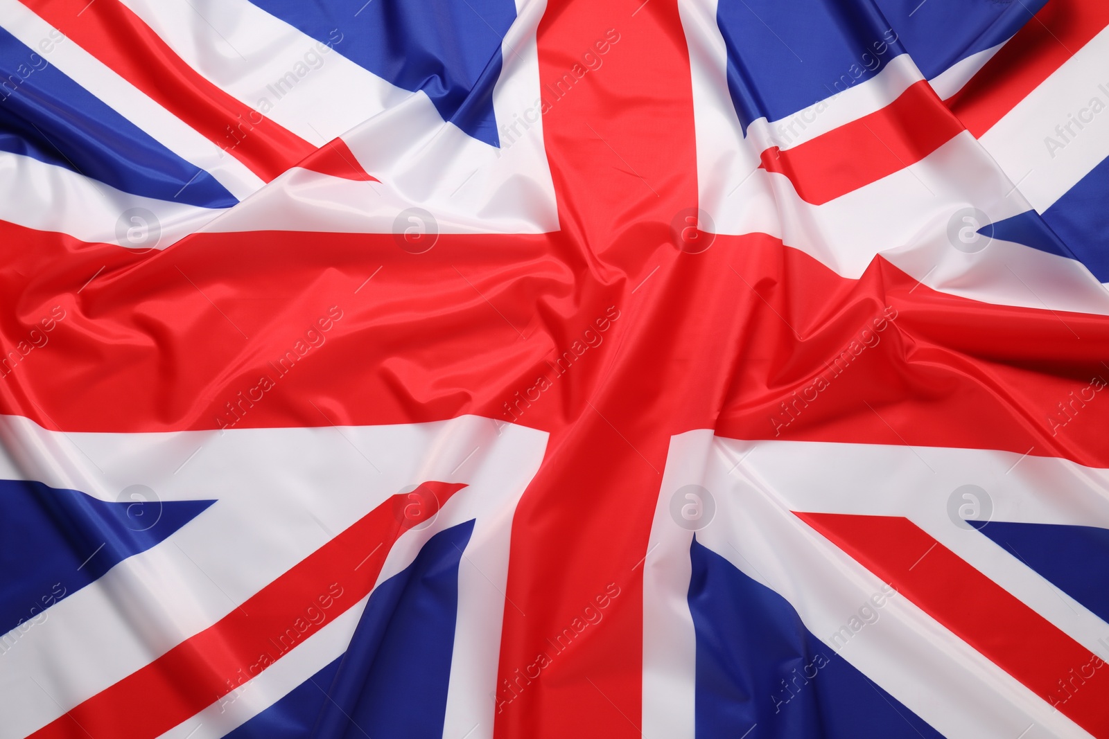 Photo of Flag of United Kingdom as background, top view. National symbol