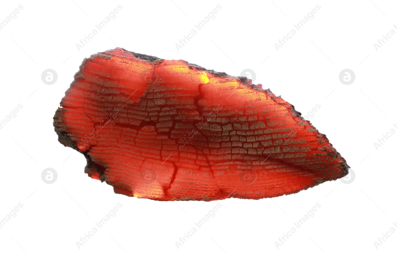 Photo of Piece of smoldering coal isolated on white