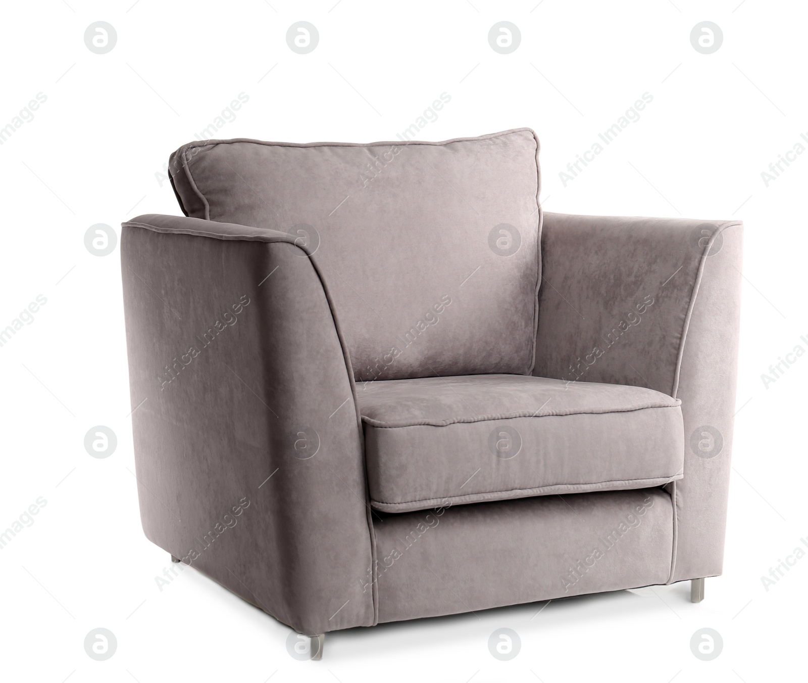 Photo of Comfortable armchair on white background. Interior element