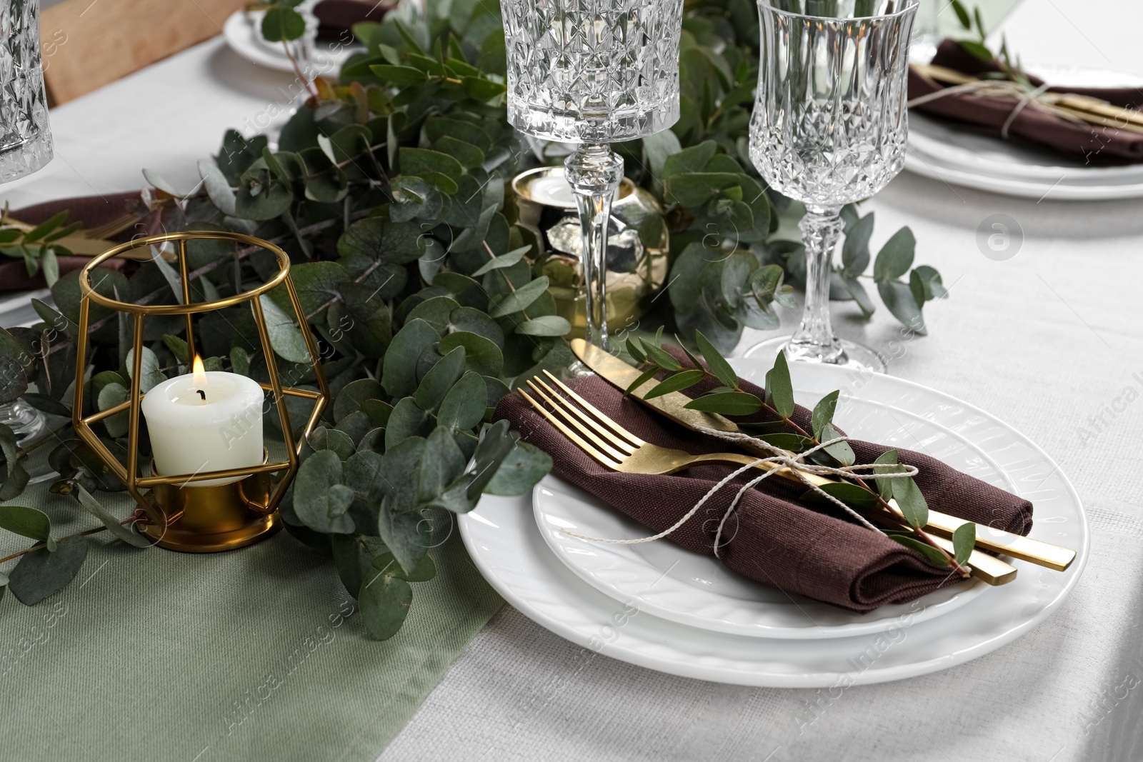 Photo of Stylish elegant table setting for festive dinner