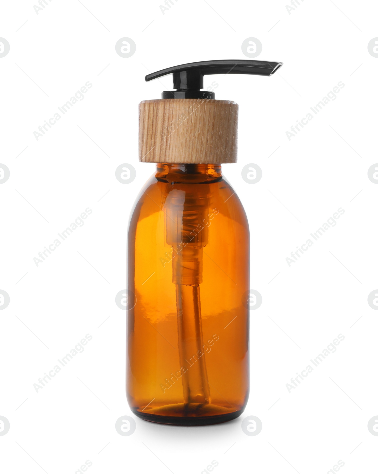 Photo of Bottle with dispenser cap isolated on white