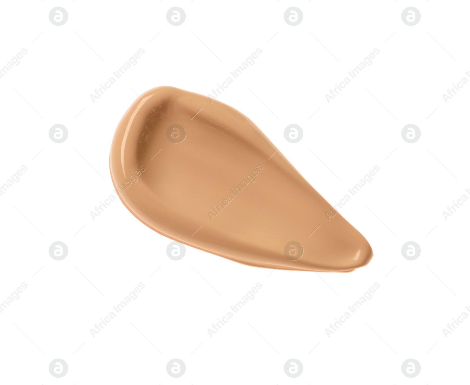 Photo of Smear of liquid skin foundation isolated on white, top view