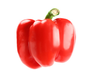 Ripe red bell pepper isolated on white