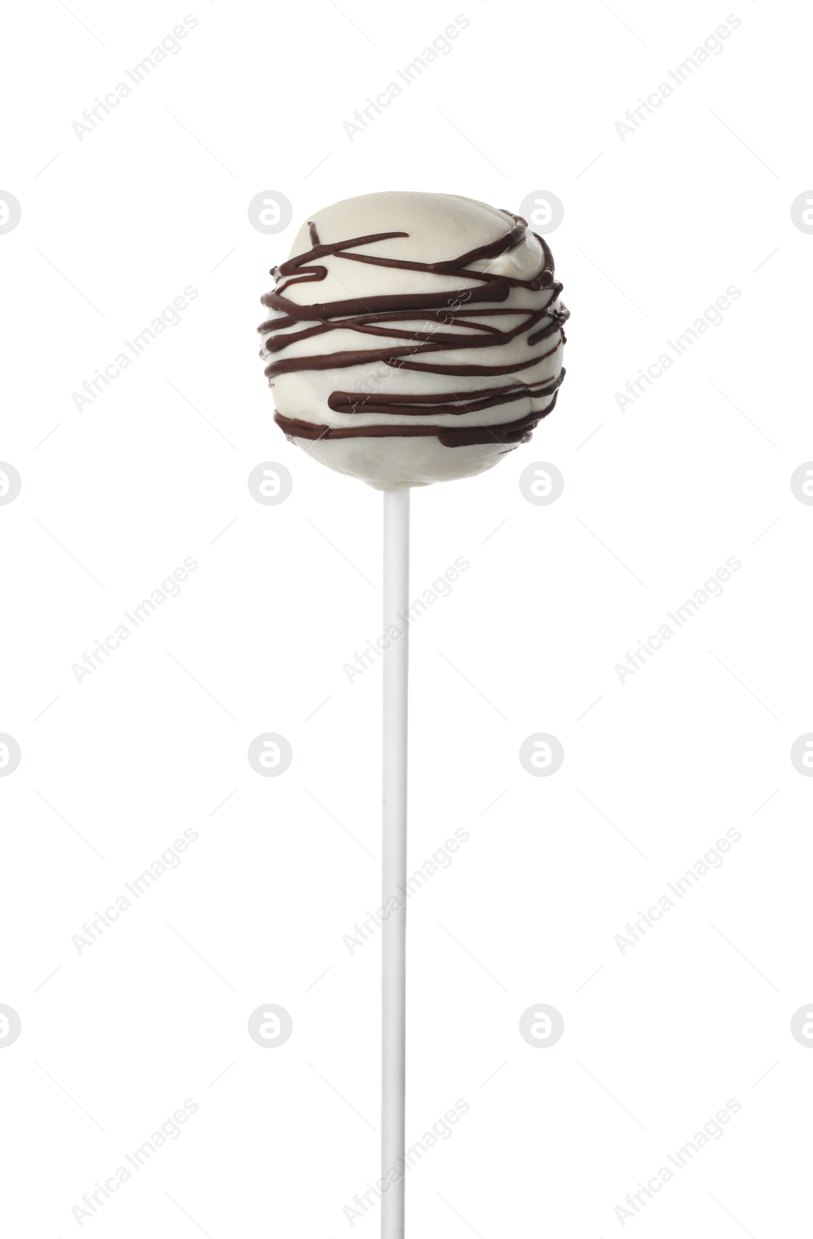 Photo of Tasty cake pop decorated with chocolate isolated on white