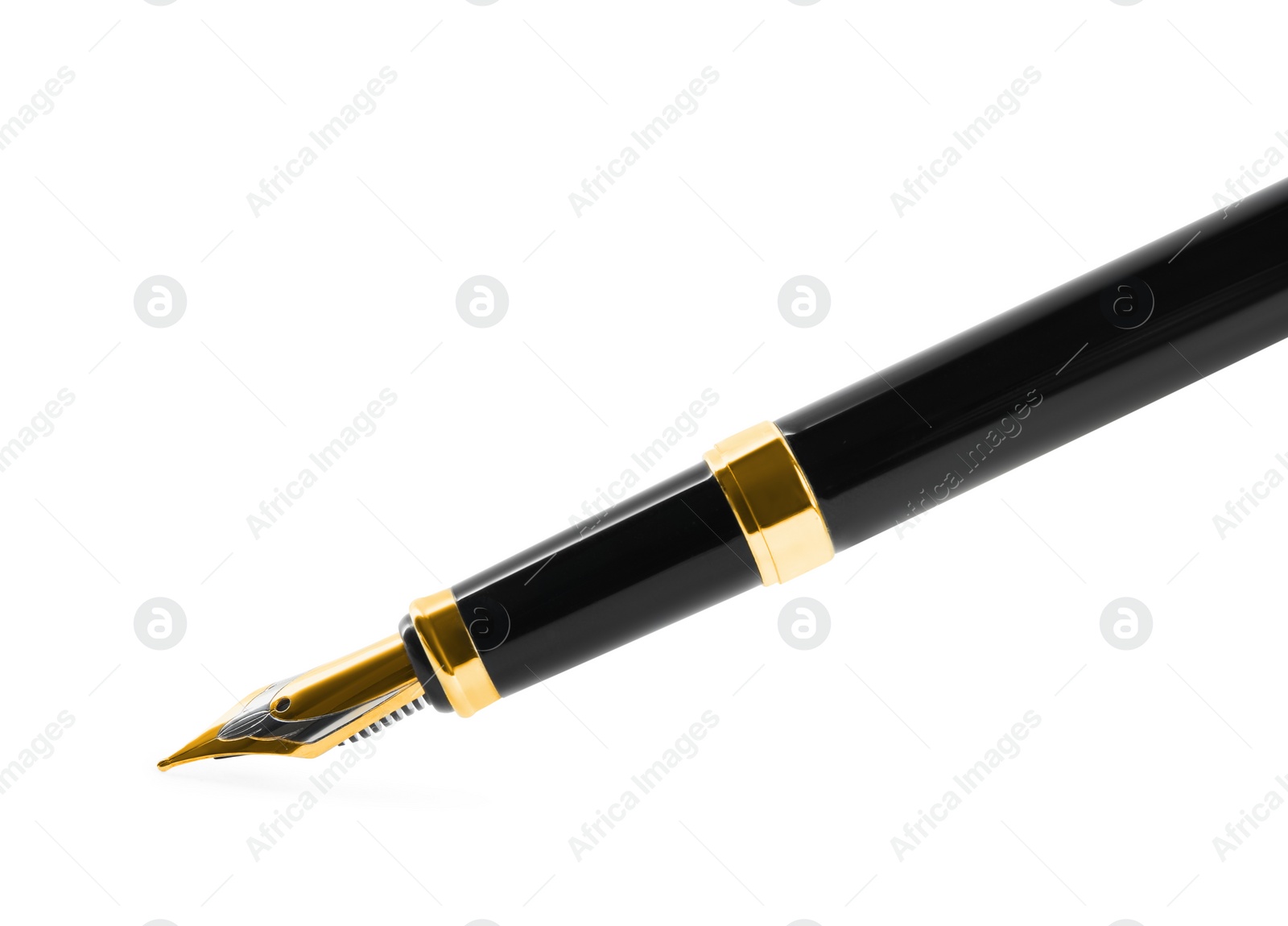 Photo of Beautiful fountain pen with ornate nib isolated on white