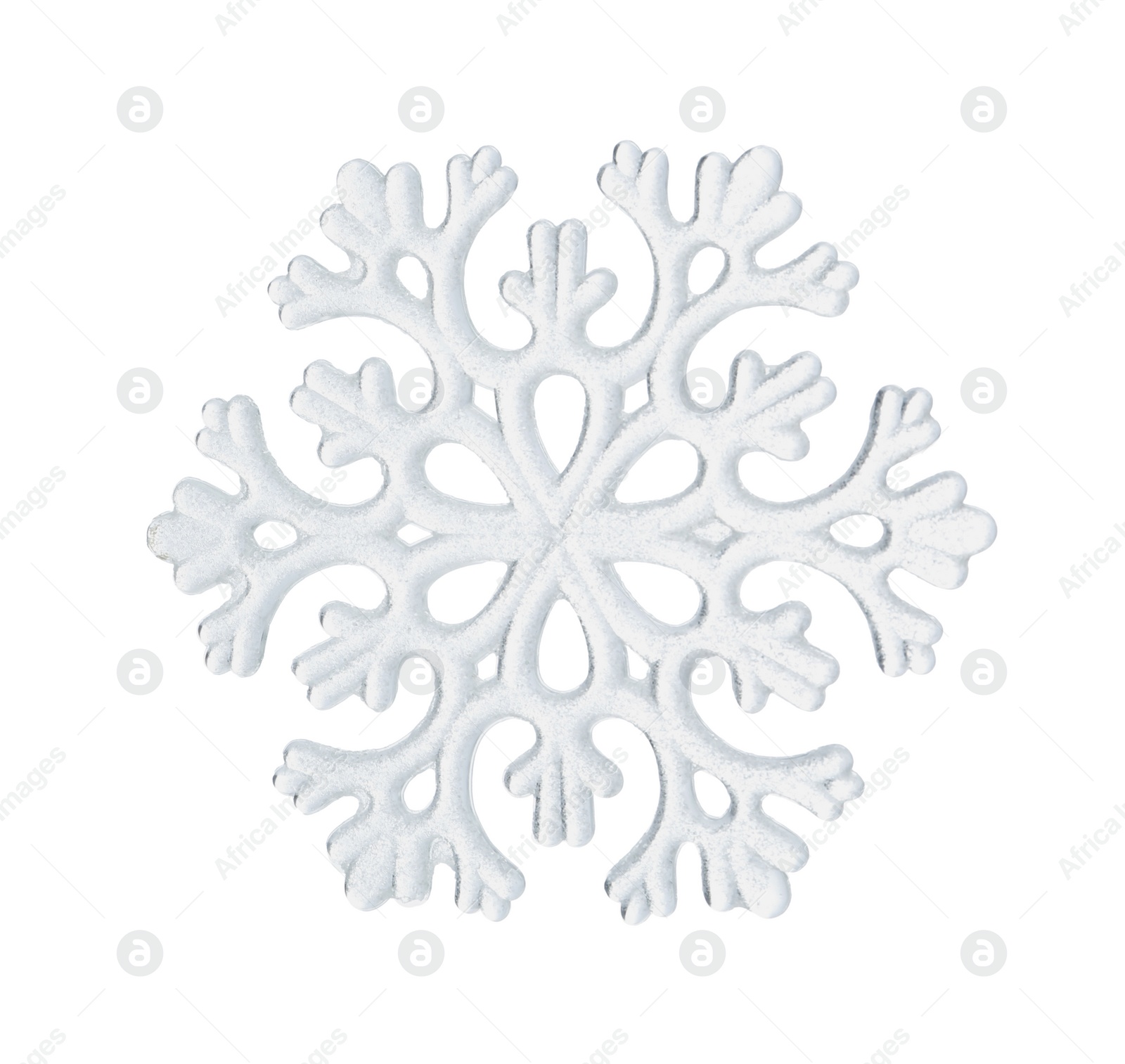 Photo of Beautiful snowflake isolated on white. Christmas decoration