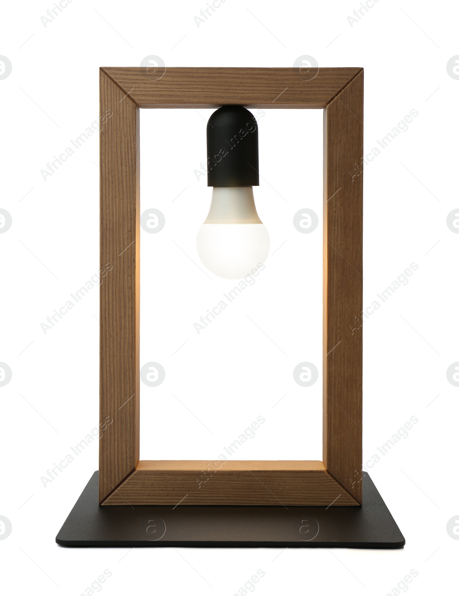 Photo of Modern lamp on white background. Idea for interior design