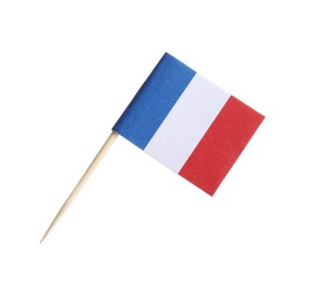 Photo of Small paper flag of France isolated on white