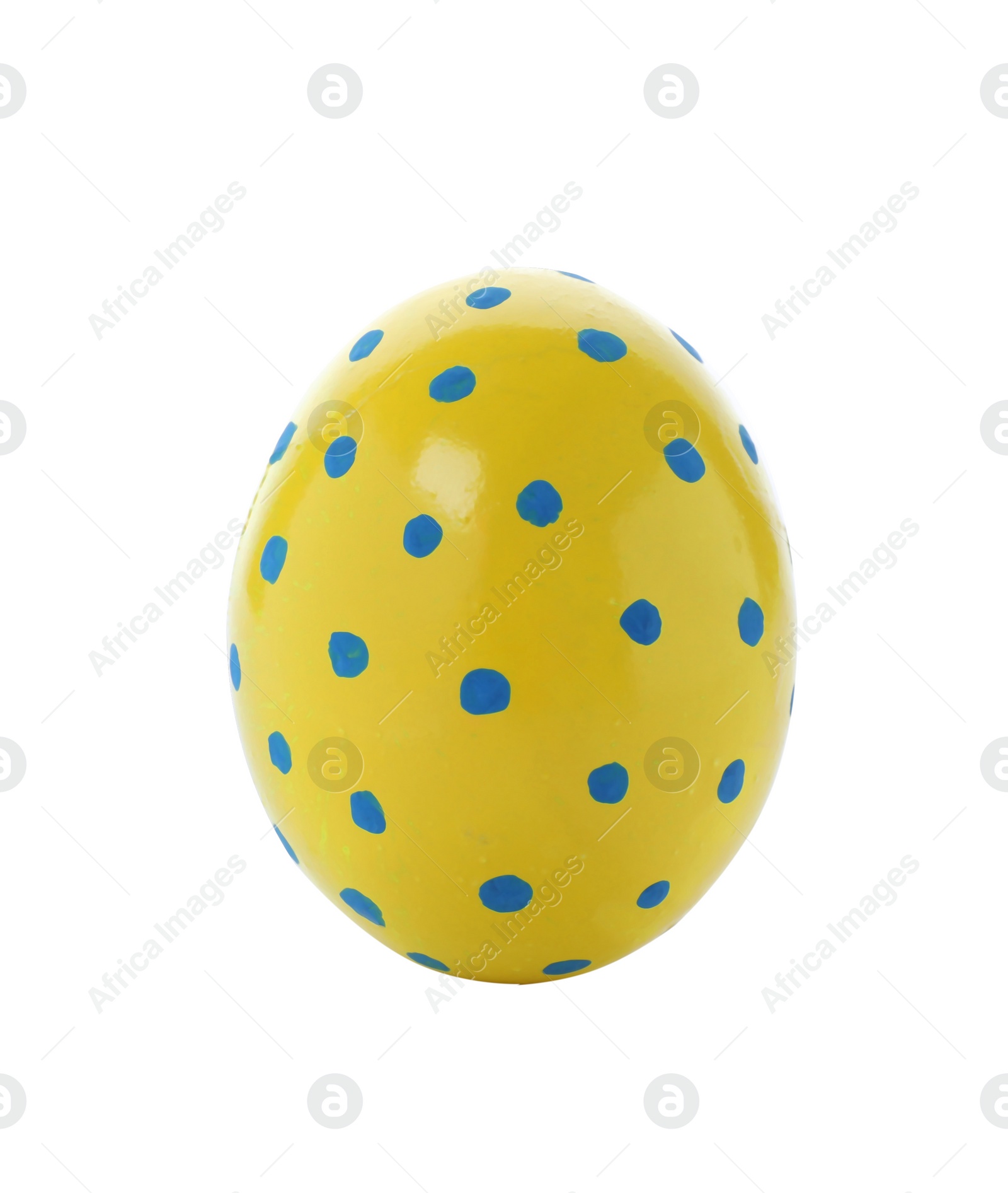 Photo of Decorated Easter egg on white background. Festive tradition