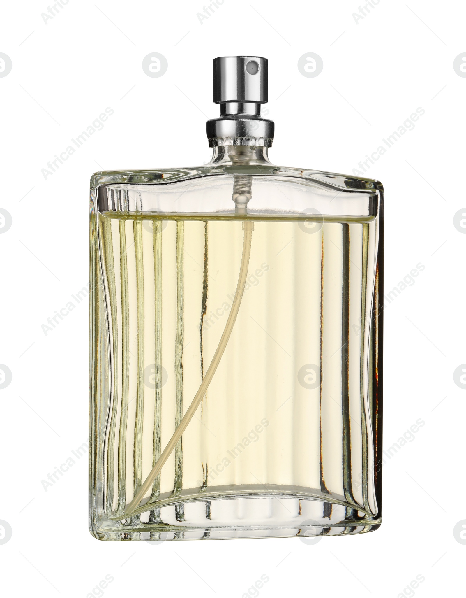 Photo of Luxury perfume in bottle isolated on white