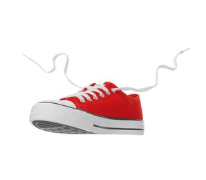 Red classic old school sneaker isolated on white