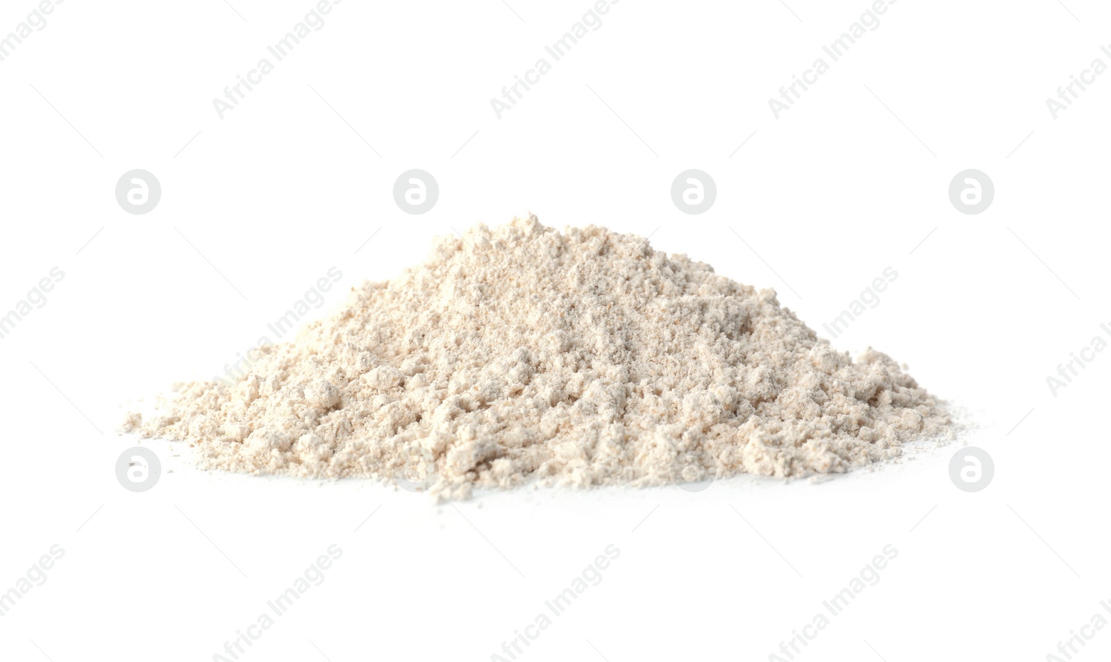 Photo of Pile of oat flour isolated on white