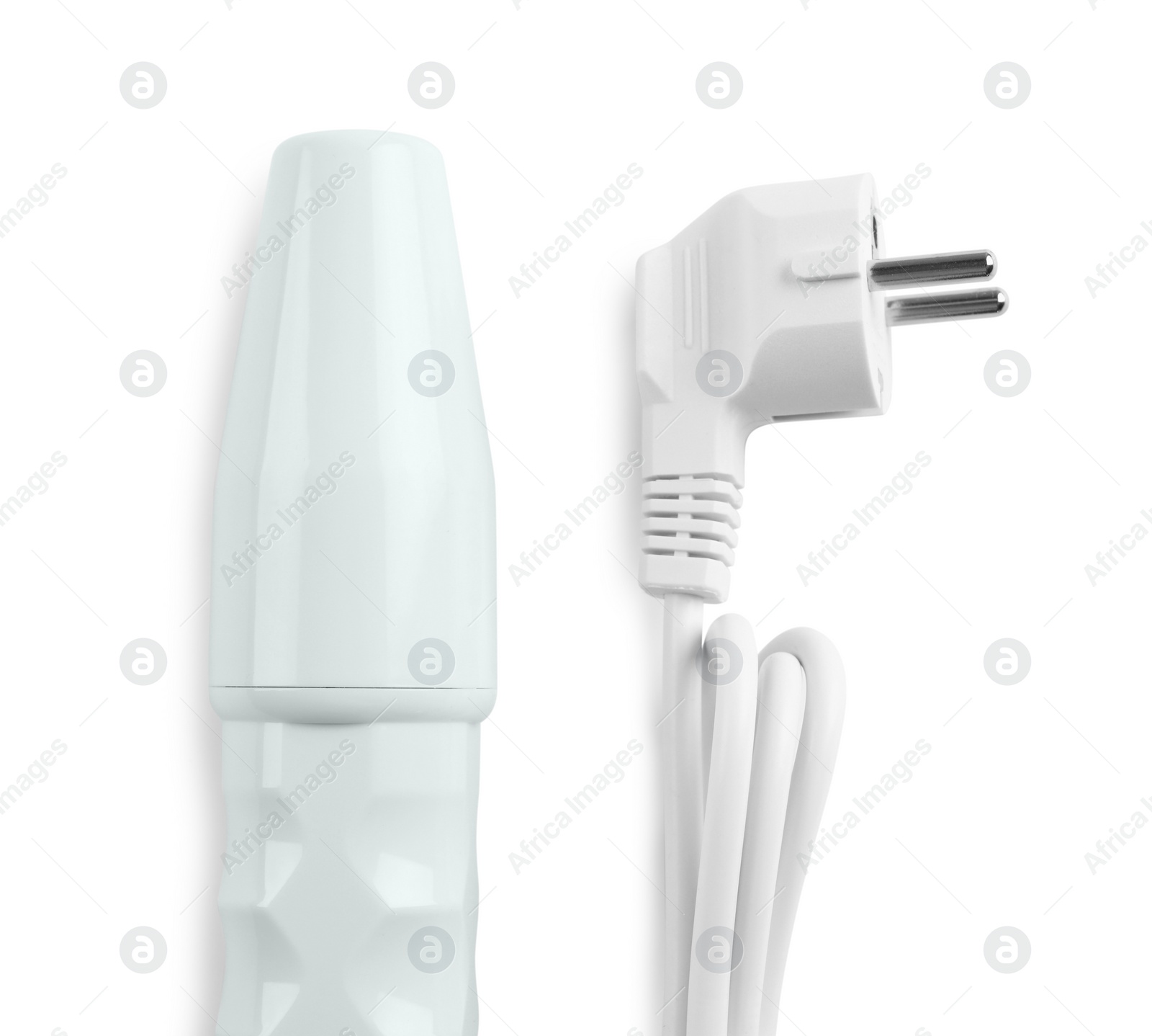 Photo of Modern darsonval on white background, top view. Microcurrent therapy