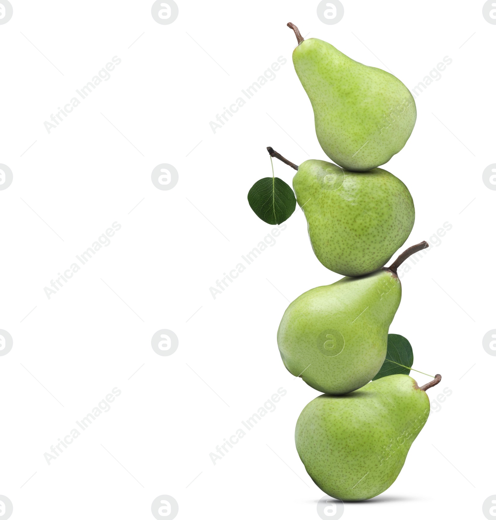 Image of Tasty fresh ripe pears on white background