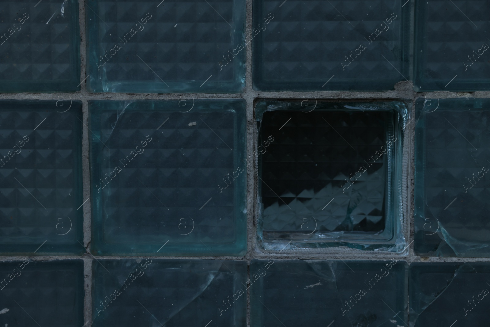 Photo of Texture of dirty glass tiles as background, closeup. Space for text
