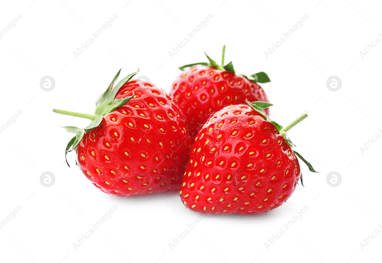 Photo of Delicious ripe strawberries on white background