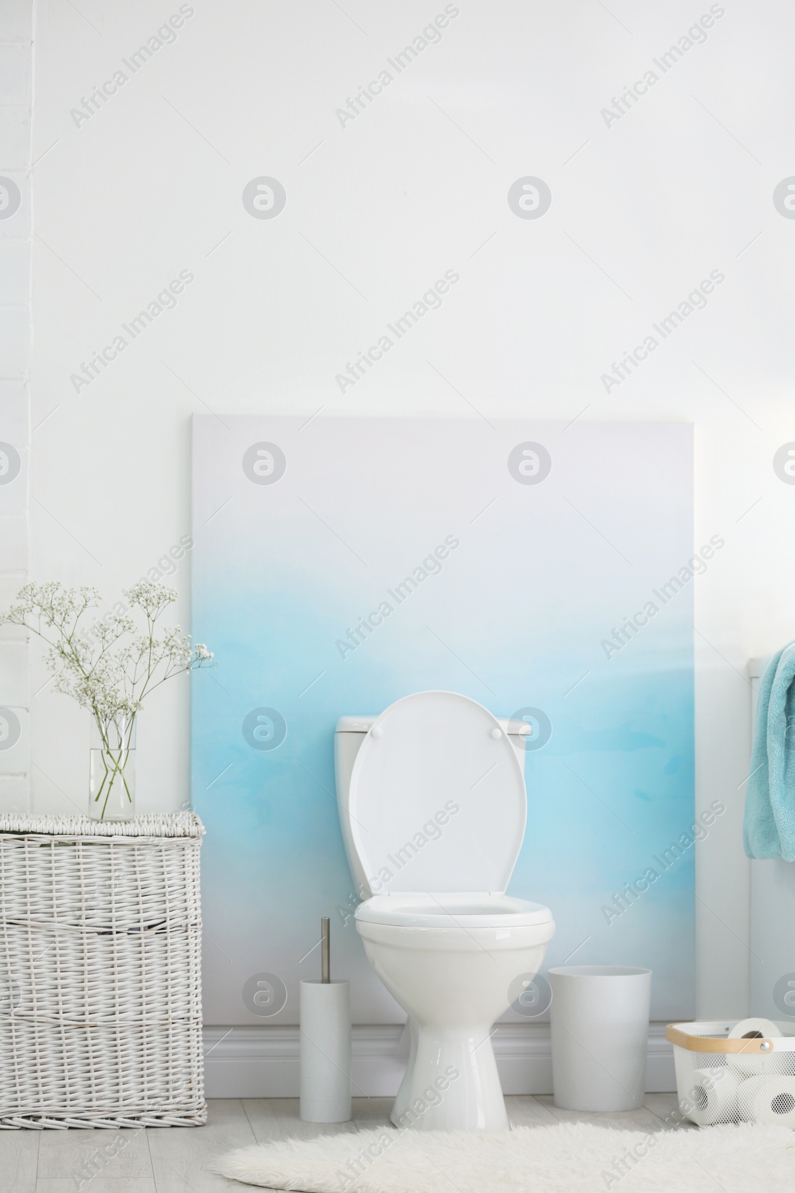 Photo of Modern toilet bowl in stylish bathroom interior