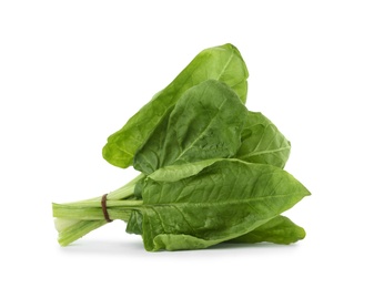 Bundle of fresh spinach isolated on white