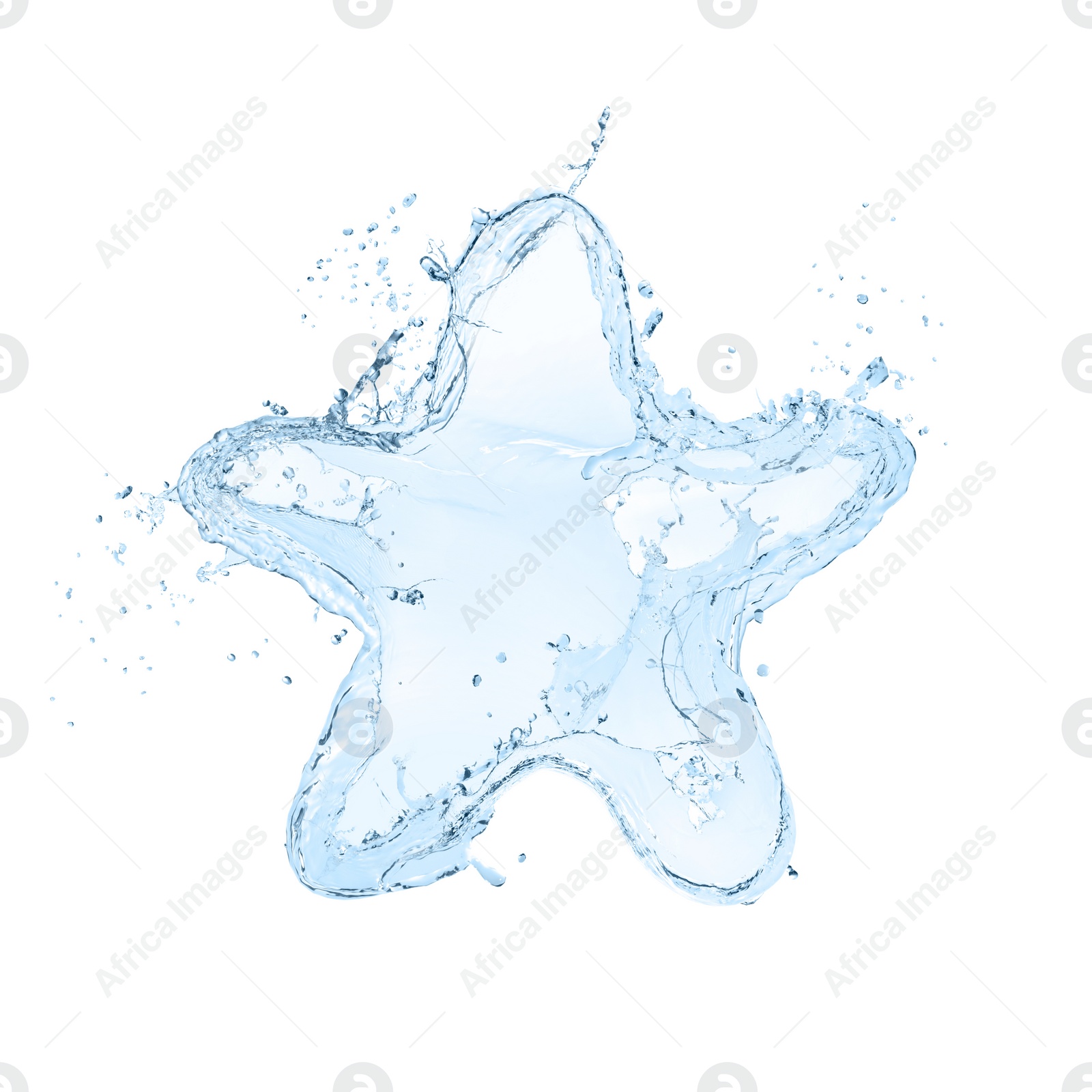 Illustration of Splash of fresh water in shape of star isolated on white